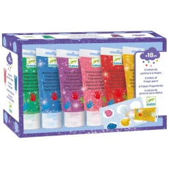 Djeco Fingerfarben 6 Tuben Glitzer