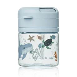 LIEWOOD Becher mit Trinkhalm Pavia 280ml Sea creature / Sandy
