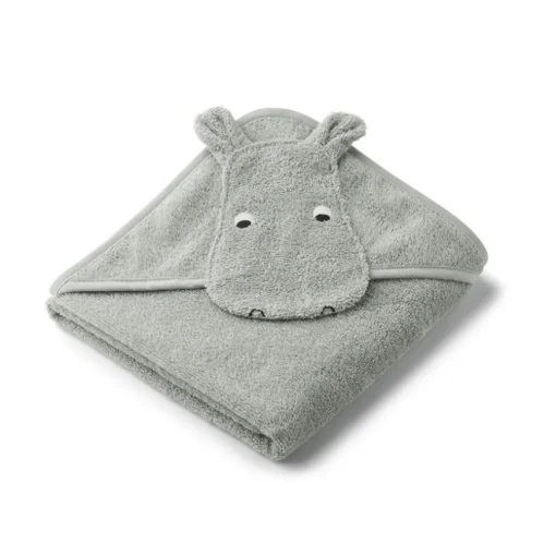 LIEWOOD Kapuzenhandtuch Albert Hippo Dove Blue