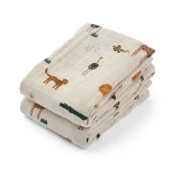LIEWOOD Muslintuch Lewis Safari sandy mix 2er-Set