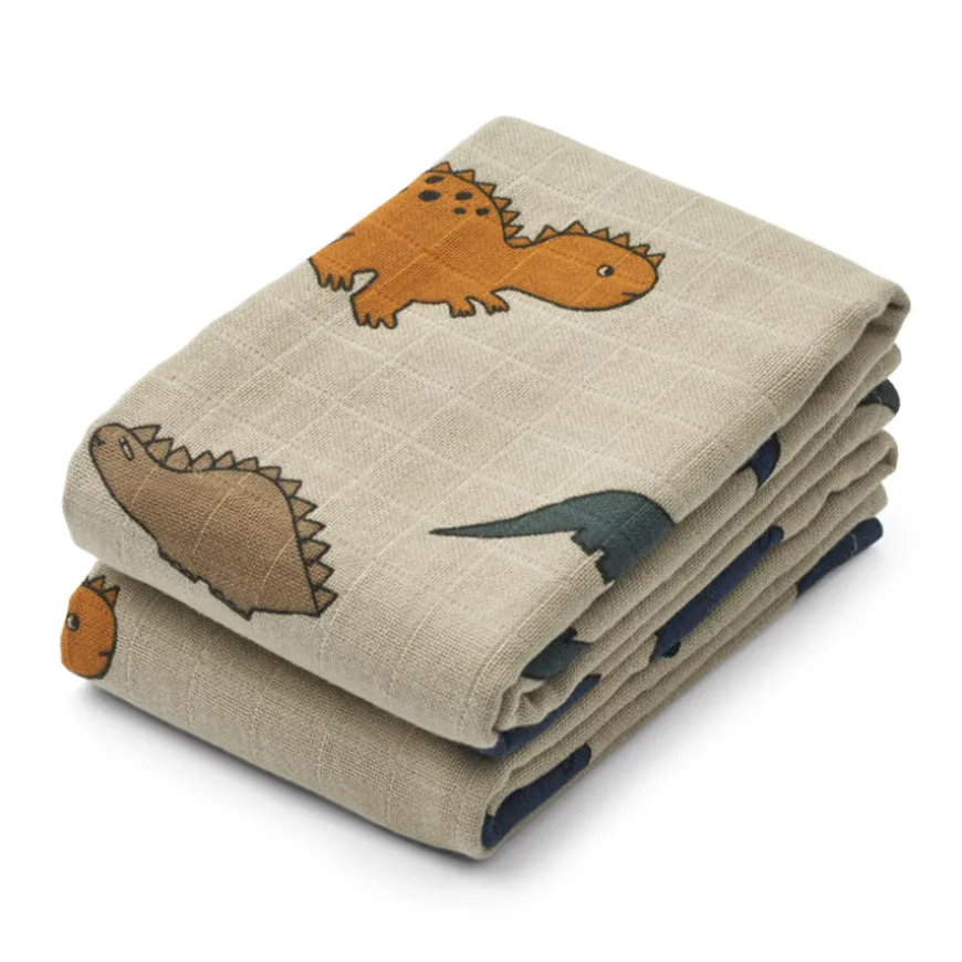 LIEWOOD Muslintuch Lewis Dinosaurs / Mist 2er-Set