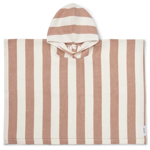 LIEWOOD Poncho Roomie Stripes Tuscany rose / Creme de la creme