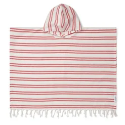 LIEWOOD Poncho Roomie Stripe: Creme de la creme/Apple red