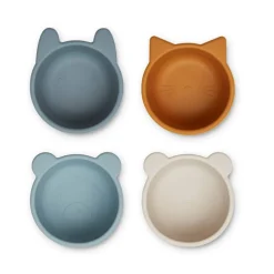 LIEWOOD Schu00fcssel Malene Silikon Whale blue multi mix 4er-Set