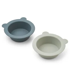LIEWOOD Schu00fcssel mit Saugnapf Peony Whale blue / Dove blue 2er-Set