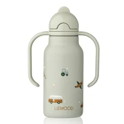 LIEWOOD Trinkflasche Kimmie 250ml Vehicles / Dove blue
