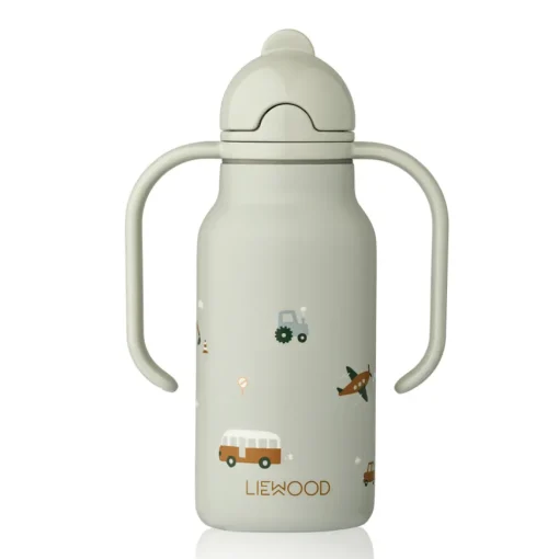 LIEWOOD Trinkflasche Kimmie 250ml Vehicles / Dove blue