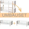 Oliver Furniture Umbauset Wood Mini+ halbhohes Etagenbett zu 2 Juniorbetten Weiu00df/Eiche