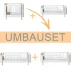Oliver Furniture Umbauset Wood Mini+ Basic und Geschwisterset zu 2 Juniorbetten Weiu00df/Eiche