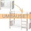 Oliver Furniture Umbauset Wood Mini+ Basic zum halbhohen Etagenbett Weiu00df/Eiche