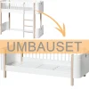Oliver Furniture Umbauset Wood Mini+ halbhohes Hochbett zum Juniorbett Weiu00df/Eiche
