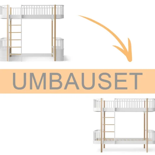 Oliver Furniture Umbauset Wood Original Hochbett zum Etagenbett weiu00df/Eiche