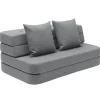 by KlipKlap KK 3 fold Sofa XL soft (140 cm) Blue grey