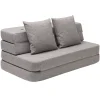 by KlipKlap KK 3 fold Sofa XL soft 140 cm Multi Grey/Grey