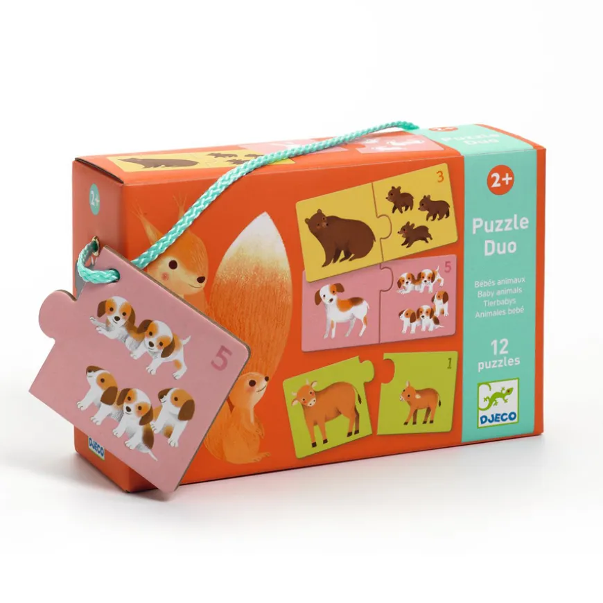 Djeco Lernspiel Puzzle duo Tierbabys