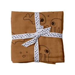 Done by Deer Tuch Swaddle Sea Friends Mustard 2er-Set