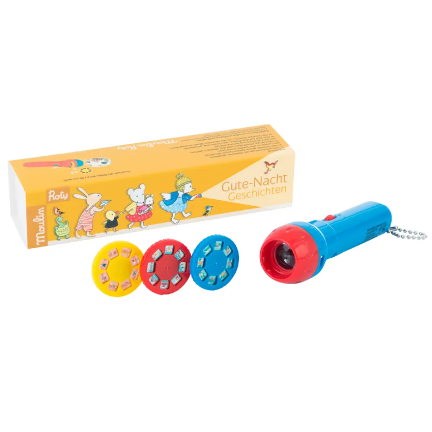 Moulin Roty Taschenlampe Projektionsleuchte Mu00e4rchenstunde "La Grande Famille"