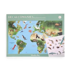 Moulin Roty Weltkarte mit Rubbelbildern