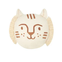 Nobodinoz Kissen Bestickt Tiger Face Brown/ Natural