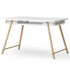 Oliver Furniture Camp Junior Schreibtisch hu00f6henverstellbar weiu00df/Eiche