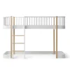 Oliver Furniture halbhohes Hochbett Wood Original Weiu00df/Eiche - Leiter vorne 138 cm