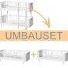Oliver Furniture Umbauset Wood Mini+ halbhohes Etagenbett zu 2 Juniorbetten Weiu00df