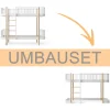 Oliver Furniture Umbauset Wood Original Etagenbett zum halbhohen Hochbett 138 cm weiu00df/Eiche
