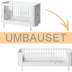 Oliver Furniture Umbauset Wood Mini+ Babybett zum Juniorbett Weiu00df