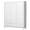 Oliver Furniture Wood Kleiderschrank 3-Tu00fcrig Weiu00df