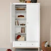 Oliver Furniture Wood Kleiderschrank 2-Tu00fcrig Weiu00df/Eiche