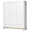 Oliver Furniture Wood Kleiderschrank 3-Tu00fcrig Weiu00df/Eiche