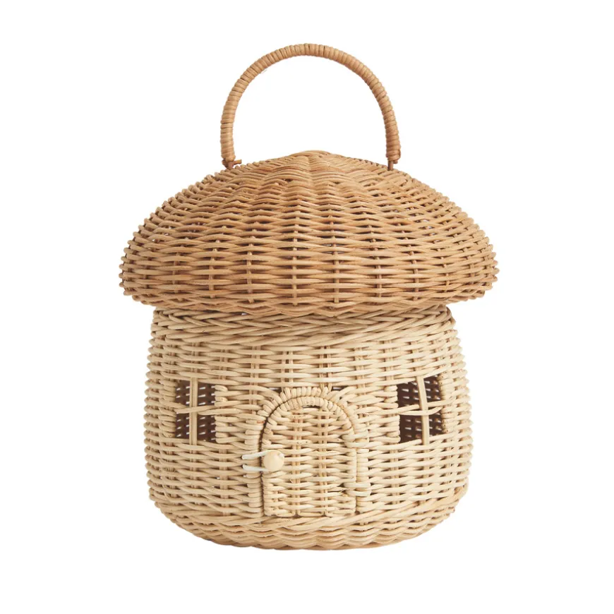 Olli Ella Korb aus Rattan Pilz Natural