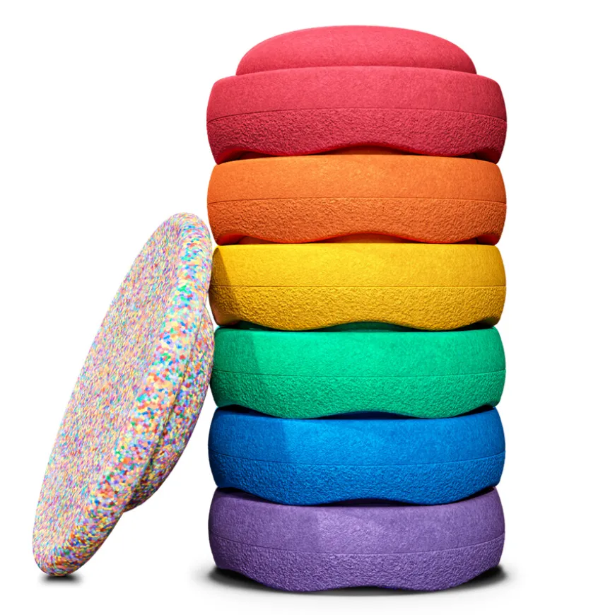 Stapelstein Super Confetti Rainbow Set classic 6+1