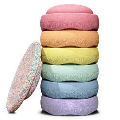 Stapelstein Super Confetti Rainbow Set Pastel 6+1