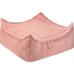Wigiwama Pouf Ottoman Guava Pink Square Teddy